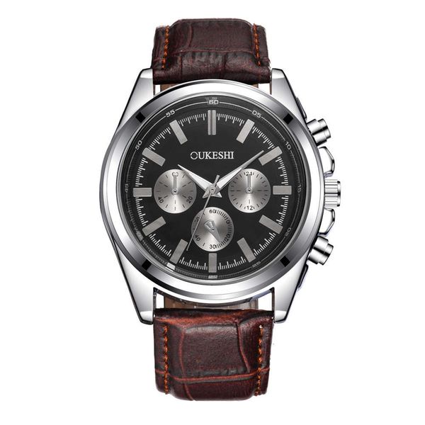 watch oukeshi waterproof quartz men's frosted belt fashion three eye, Slivery;brown
watch oukeshi waterproof quartz men's frosted belt fashion three eye, Slivery;brown