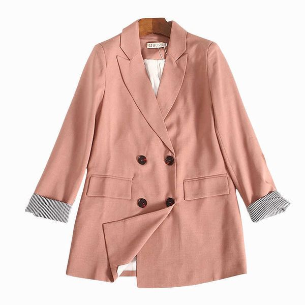 autumn office jacket casual double breasted solid color female blzer loose long sleeve ladies small suit 210527, White;black
autumn office jacket casual double breasted solid color female blzer loose long sleeve ladies small suit 210527, White;black