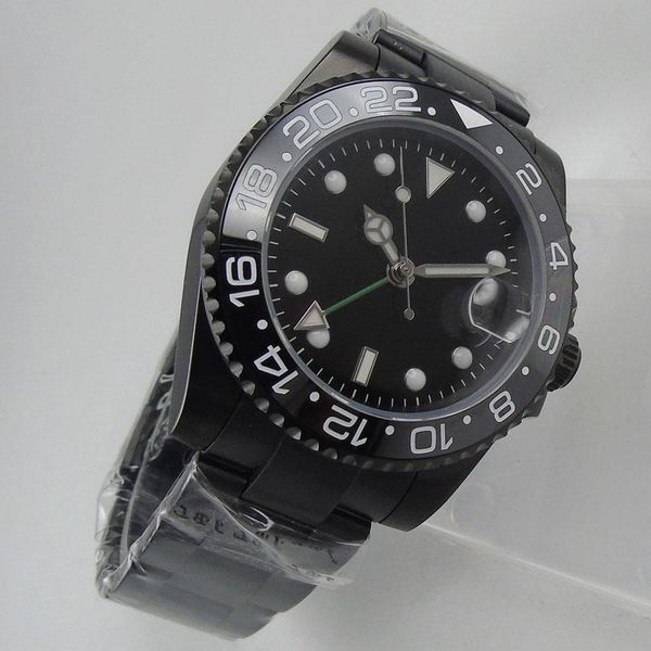 wristwatches 40mm sterile dial sapphire glass pvd ceramic bezel seeing case back gmt date automatic men's wristwatch, Slivery;brown
wristwatches 40mm sterile dial sapphire glass pvd ceramic bezel seeing case back gmt date automatic men's wristwatch, Slivery;brown