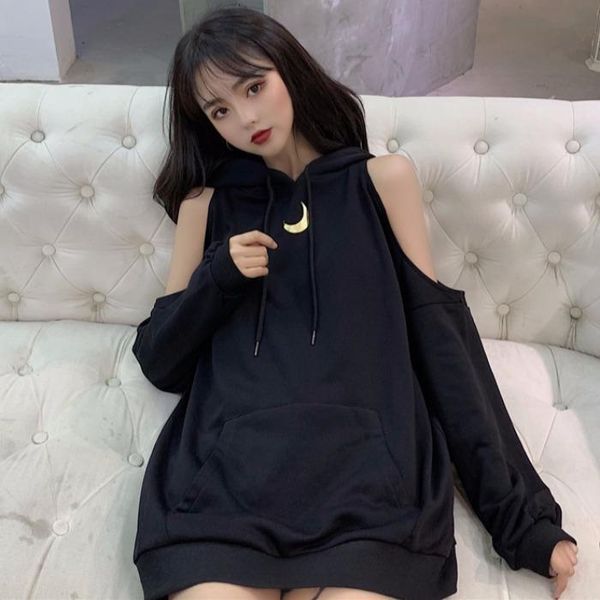 women's hoodies & sweatshirts moon print off shoulder long loose hoodie sweatshirt teenager women girls hip hop streetwear female pullo, Black
women's hoodies & sweatshirts moon print off shoulder long loose hoodie sweatshirt teenager women girls hip hop streetwear female pullo, Black