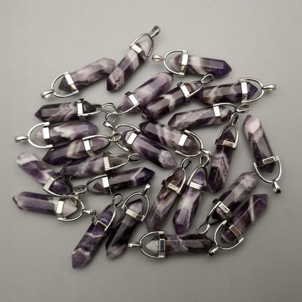 pendants fashion natural stone wolf tooth stripe pendulum crystal pillar pendant for jewelry making 24pcs/lot, Black
pendants fashion natural stone wolf tooth stripe pendulum crystal pillar pendant for jewelry making 24pcs/lot, Black