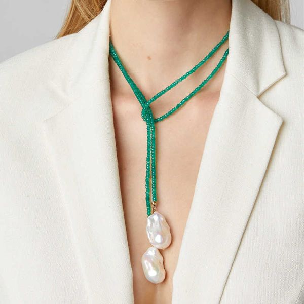 women temperament long drop pendientes necklace baroque freshwater pearl green beads exquisite handmade choker jewelry, Silver
women temperament long drop pendientes necklace baroque freshwater pearl green beads exquisite handmade choker jewelry, Silver