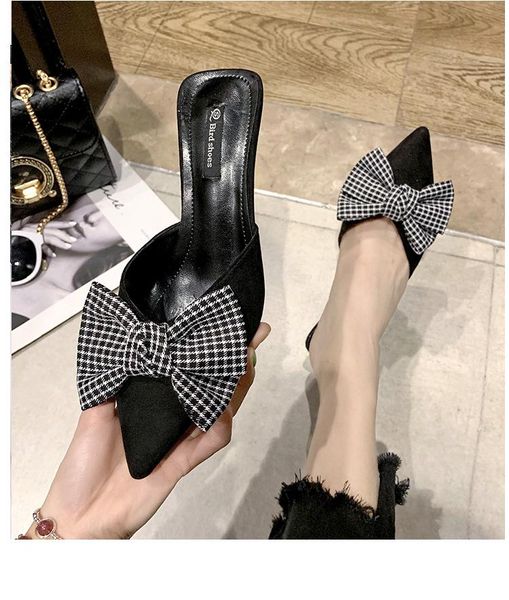 slippers spring / summer 2021 fashion shallow heel women's shoes temperament pointed high-heeled, Black
slippers spring / summer 2021 fashion shallow heel women's shoes temperament pointed high-heeled, Black