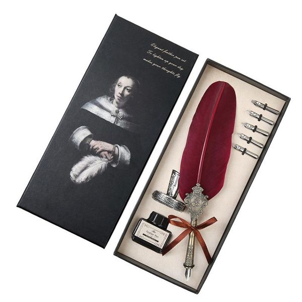 fountain pens european vintage antique feather dip pen metal nibbed ink writing quill retro engraved gift set
fountain pens european vintage antique feather dip pen metal nibbed ink writing quill retro engraved gift set