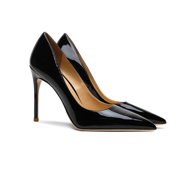 dress shoes women's single pointed toe pumps high heels patent leather stilettos 10cm office ladies, Black
dress shoes women's single pointed toe pumps high heels patent leather stilettos 10cm office ladies, Black