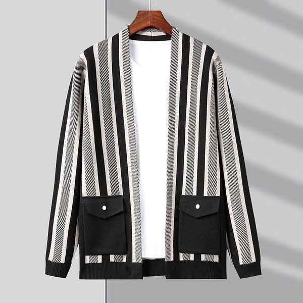 men's sweaters autum fashion grade brand knitwear japanese street striped mens cardigan sweater casual coats winter jacket men clothing, White;black
men's sweaters autum fashion grade brand knitwear japanese street striped mens cardigan sweater casual coats winter jacket men clothing, White;black