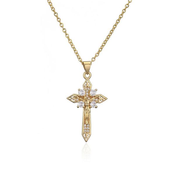 pendant necklaces zircon cross jesus necklace fashion novelty gold pating catholicism jewelry gift for male female, Silver
pendant necklaces zircon cross jesus necklace fashion novelty gold pating catholicism jewelry gift for male female, Silver