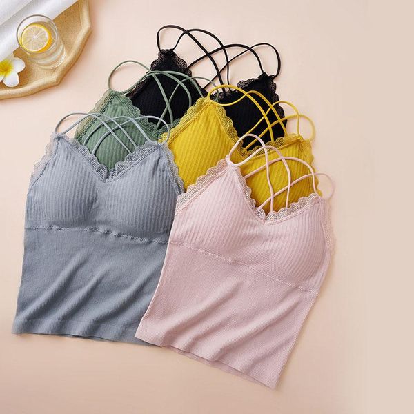 camisoles & tanks striped lace crop back lady solid color lingerie padded simple underwear, Black;white
camisoles & tanks striped lace crop back lady solid color lingerie padded simple underwear, Black;white