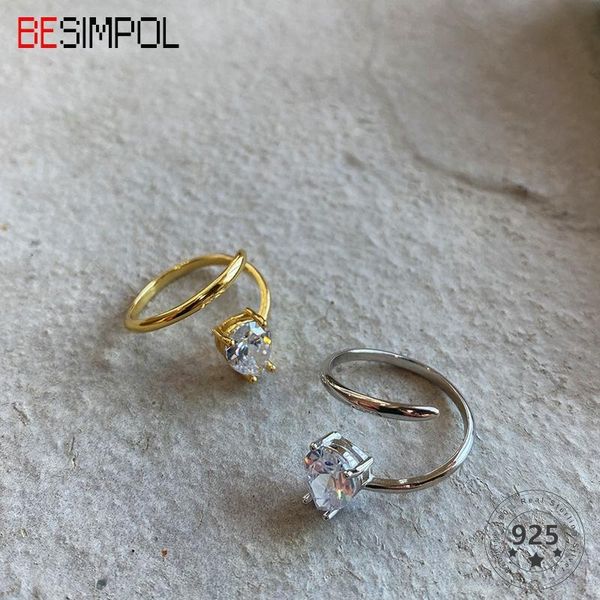 besimpol real 925 sterling silver rings french style simple diamond spiral adjustable ring for women fashion fine jewelry gifts cluster, Golden;silver
besimpol real 925 sterling silver rings french style simple diamond spiral adjustable ring for women fashion fine jewelry gifts cluster, Golden;silver