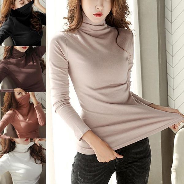 autumn winter ladies high neck bottoming shirt long-sleeved korean women's warm slim solid color t-shirt, White
autumn winter ladies high neck bottoming shirt long-sleeved korean women's warm slim solid color t-shirt, White