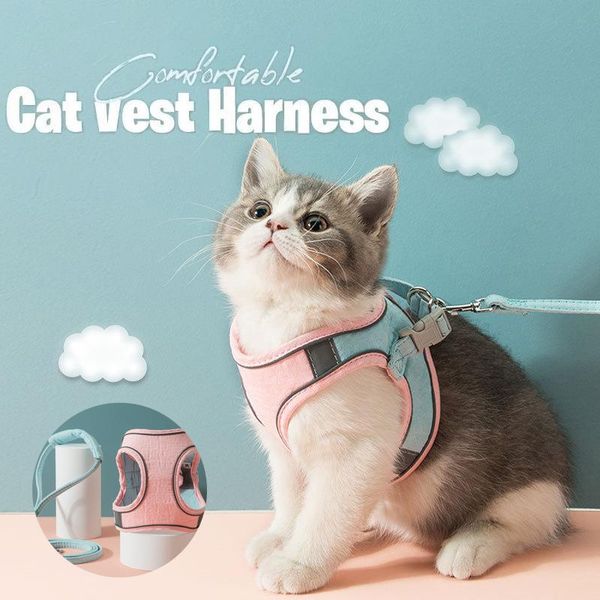 cat collars & leads 1.5m suede harness leash set adjustable reflective pet for small medium dog puppy kitten walking vest
cat collars & leads 1.5m suede harness leash set adjustable reflective pet for small medium dog puppy kitten walking vest