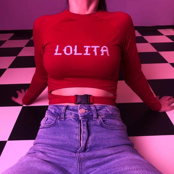 women's t-shirt surge women crop lolita long sleeve belt detailed red girls 2021 fashion streetstyle, White
women's t-shirt surge women crop lolita long sleeve belt detailed red girls 2021 fashion streetstyle, White