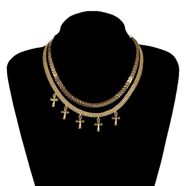 pendant necklaces fashion double layer bead cross necklace gold silver color geometric arrow chain choker for women neck jewelry
pendant necklaces fashion double layer bead cross necklace gold silver color geometric arrow chain choker for women neck jewelry