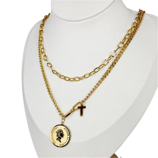 chains 316l stainless steel long double cross queen head pendant necklace halskette bijoux acier inoxydable femme, Silver
chains 316l stainless steel long double cross queen head pendant necklace halskette bijoux acier inoxydable femme, Silver