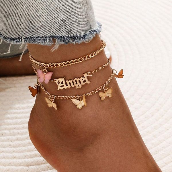 anklets 3 pcs/set link chain butterfly charm ankle bracelet for women angel initial bracelets leg anklet jewelry foot chains, Red;blue
anklets 3 pcs/set link chain butterfly charm ankle bracelet for women angel initial bracelets leg anklet jewelry foot chains, Red;blue