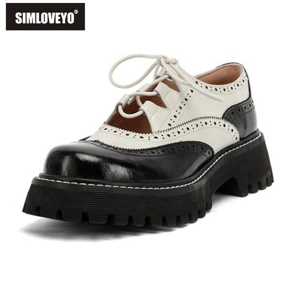 dress shoes simloveyo genuine leather lace-up women fashion hollow carved handmade brogue mixed colors round toe platform s2184, Black
dress shoes simloveyo genuine leather lace-up women fashion hollow carved handmade brogue mixed colors round toe platform s2184, Black