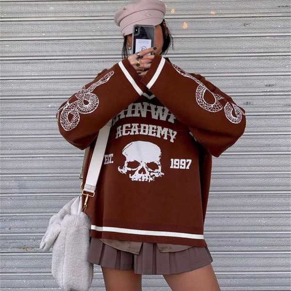 women's sweaters moda outono inverno hip-hop contraste impressão solta camisola caveira cobra com decote em v manga comprida lã to, White;black
women's sweaters moda outono inverno hip-hop contraste impressão solta camisola caveira cobra com decote em v manga comprida lã to, White;black