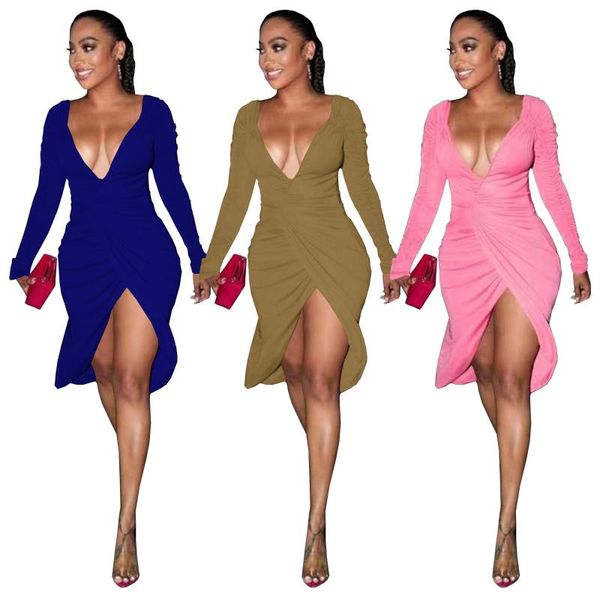 casual dresses zaggin 2021 autumn women solid 3-colors deep v-neck full sleeve dress lady high waist pleated skinny split, Black;gray
casual dresses zaggin 2021 autumn women solid 3-colors deep v-neck full sleeve dress lady high waist pleated skinny split, Black;gray