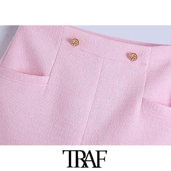 traf women fashion with metal buttons tweed bermuda shorts vintage high waist back zipper female short pants mujer, White;black
traf women fashion with metal buttons tweed bermuda shorts vintage high waist back zipper female short pants mujer, White;black