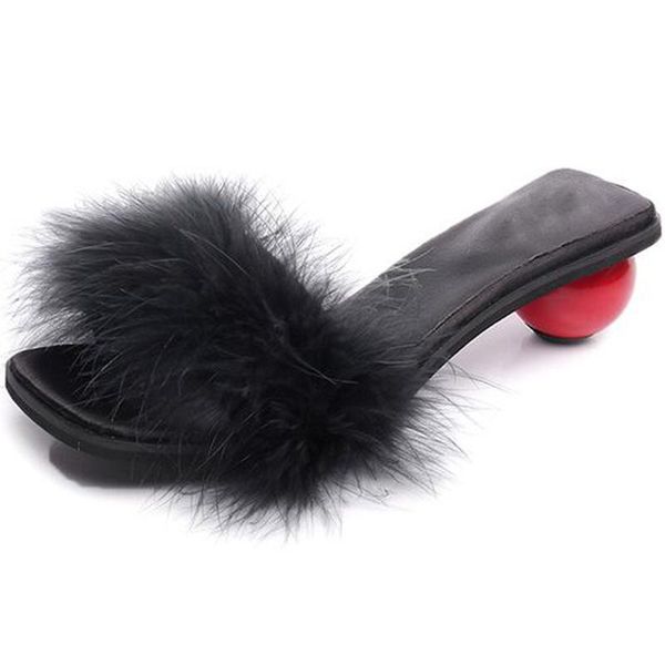korean version flat hair slippers female summer nice fashion outside wear drag thick bottom exposed toe plush women slipper, Black
korean version flat hair slippers female summer nice fashion outside wear drag thick bottom exposed toe plush women slipper, Black