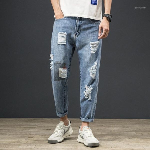 men's jeans light blue denim hole casual men ripped vintage washed plus size bleached cowboy harem pants male wild spring summer
men's jeans light blue denim hole casual men ripped vintage washed plus size bleached cowboy harem pants male wild spring summer