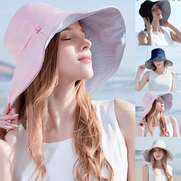 wide brim hats ladies sunshade bucket hat fashion anti-uv big double-sided fisherman's sunscreen sun clothing accessories #10, Blue;gray
wide brim hats ladies sunshade bucket hat fashion anti-uv big double-sided fisherman's sunscreen sun clothing accessories #10, Blue;gray