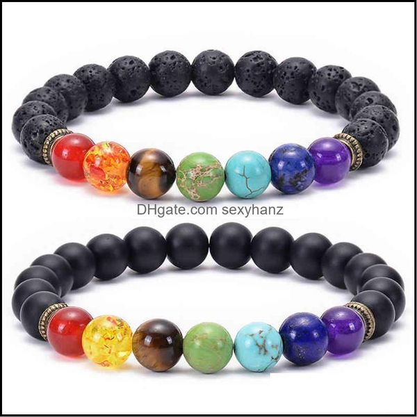 charm bracelets jewelry bracelet colorf seven chakra black lava volcanic stone frosted yoga beaded drop delivery 2021 aeds9, Golden;silver
charm bracelets jewelry bracelet colorf seven chakra black lava volcanic stone frosted yoga beaded drop delivery 2021 aeds9, Golden;silver