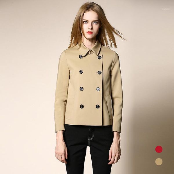 women's trench coats 2021 autumn coat for women short england style double breasted classic outerwear female plus size, Tan;black
women's trench coats 2021 autumn coat for women short england style double breasted classic outerwear female plus size, Tan;black