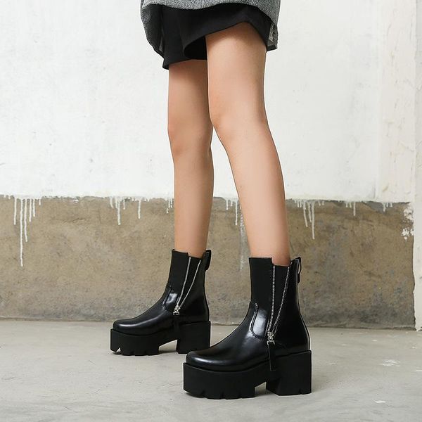 boots women's platform side zipper round toe womens heels punk shoes women 2021 fashion, Black
boots women's platform side zipper round toe womens heels punk shoes women 2021 fashion, Black
