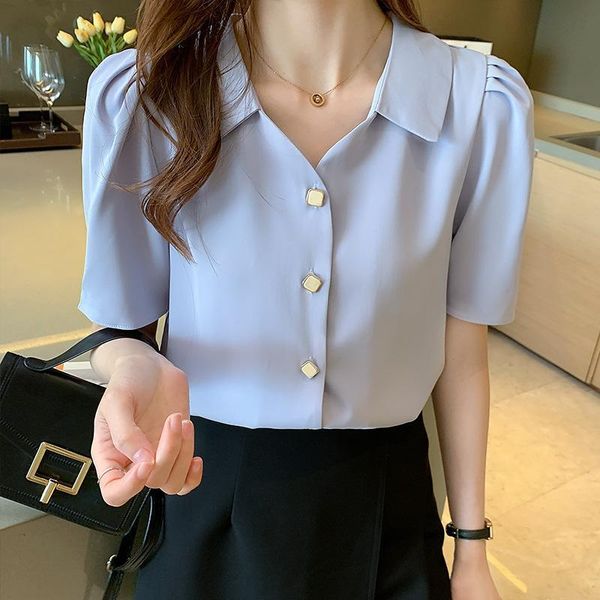 women's blouses & shirts 2021 spot short sleeve shirt design light ripe summer loose french v-neck chiffon top, White
women's blouses & shirts 2021 spot short sleeve shirt design light ripe summer loose french v-neck chiffon top, White