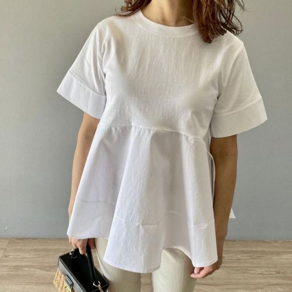 women's t-shirt women white shirt summer short sleeve uniquely designed hem 2021 female
women's t-shirt women white shirt summer short sleeve uniquely designed hem 2021 female