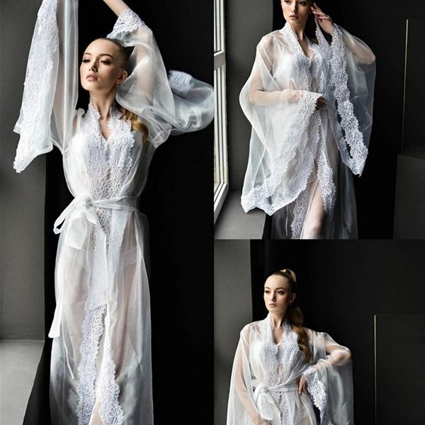 wraps & jackets illusion lingerie night robes women lace appliques long sleeve dress with belt both robe formal event sleepwear, White
wraps & jackets illusion lingerie night robes women lace appliques long sleeve dress with belt both robe formal event sleepwear, White