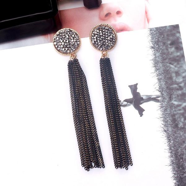 stud needle european and american retro long tassel earrings female south korean versatile simple earring, Golden;silver
stud needle european and american retro long tassel earrings female south korean versatile simple earring, Golden;silver