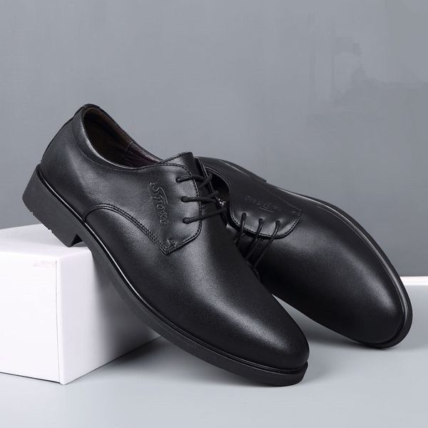 leather shoes men's leather busins casual round head breathable formal korean version british youth, Black
leather shoes men's leather busins casual round head breathable formal korean version british youth, Black