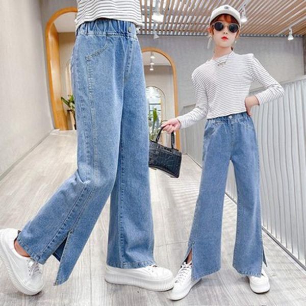 jeans casual girls loose pants spring autumn arrival denim elastic waist teen wide leg for 6 8 10 12 years, Blue
jeans casual girls loose pants spring autumn arrival denim elastic waist teen wide leg for 6 8 10 12 years, Blue