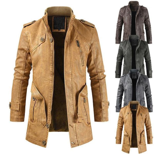 men's woolen coat casual windbreaker autumn and winter fashion leather medium length mens stand collar handsome suits & blazers, White;black
men's woolen coat casual windbreaker autumn and winter fashion leather medium length mens stand collar handsome suits & blazers, White;black
