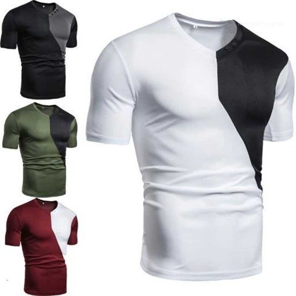 men's t-shirts summer sports tshirts designer short sleeve v neck double color panelled casual tees male clothing 60or, White;black
men's t-shirts summer sports tshirts designer short sleeve v neck double color panelled casual tees male clothing 60or, White;black