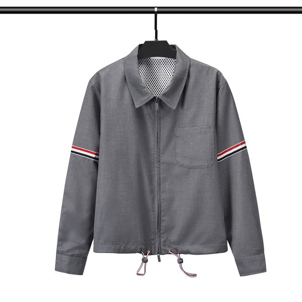 men's jacket new color-blocking ribbon long-sleeved square-neck zipper jacket coat, Black;brown
men's jacket new color-blocking ribbon long-sleeved square-neck zipper jacket coat, Black;brown