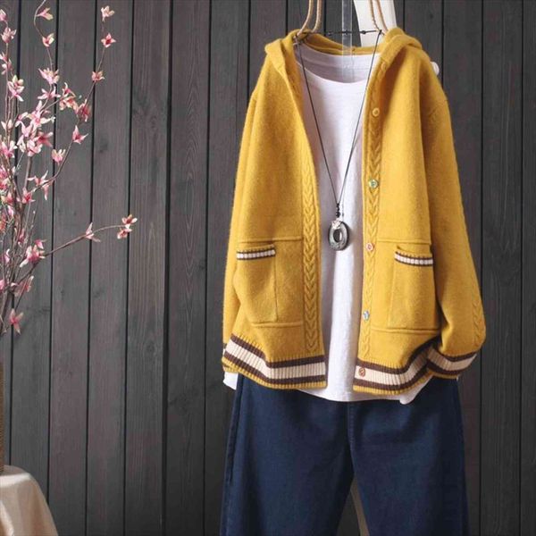 jacket womens autumn hooded women sweater knitted cardigan korean style small fresh button outer pocket, White;black
jacket womens autumn hooded women sweater knitted cardigan korean style small fresh button outer pocket, White;black