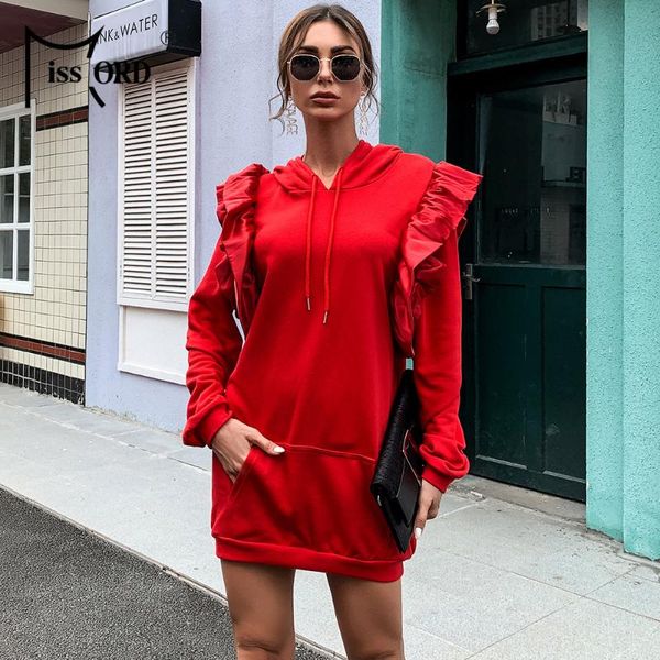 women's hoodies & sweatshirts missord women autumn winter casual pullover ruffles sleeve solid color hooded sweatshirt mm3152, Black
women's hoodies & sweatshirts missord women autumn winter casual pullover ruffles sleeve solid color hooded sweatshirt mm3152, Black