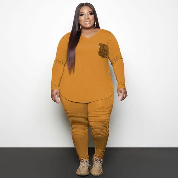 plus size tracksuits xl-5xl two piece set women's festival clothing sequin pocket long sleeve t-shirts and pleated legging casual outfi, Black
plus size tracksuits xl-5xl two piece set women's festival clothing sequin pocket long sleeve t-shirts and pleated legging casual outfi, Black