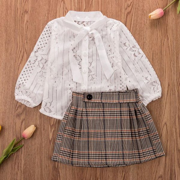 toddler kids baby girls clothes sets white lace t-shirt plaid print skirt 2pcs outfits casual set 1-6y cute clothing
toddler kids baby girls clothes sets white lace t-shirt plaid print skirt 2pcs outfits casual set 1-6y cute clothing