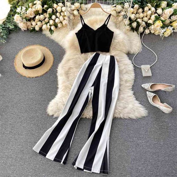 summer european american fashion suit two-piece fashionable small camisole female short high waist wide leg pants c055 210507, White
summer european american fashion suit two-piece fashionable small camisole female short high waist wide leg pants c055 210507, White