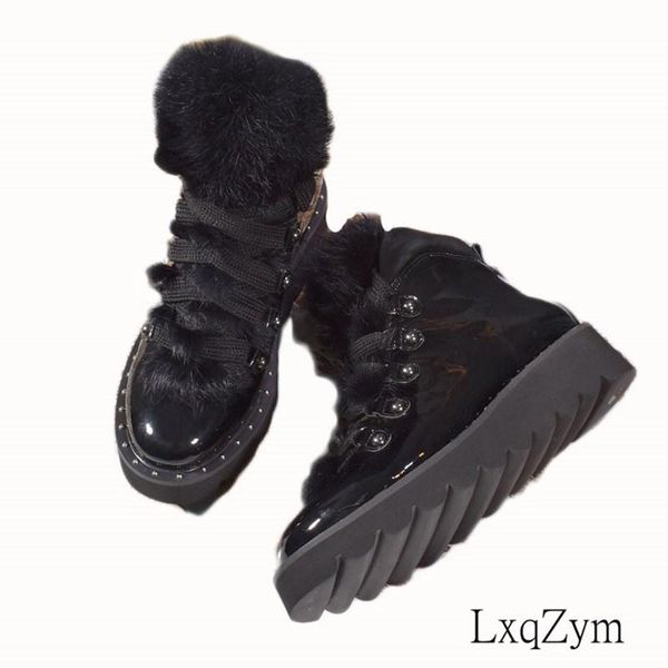 boots winter women wool lining non-slip snow female solid color lace up runway sneakers lady round toe platform motorcycle shoes, Black
boots winter women wool lining non-slip snow female solid color lace up runway sneakers lady round toe platform motorcycle shoes, Black