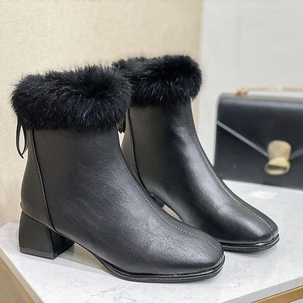boots winter fur women fashion square toe comfortable thick med-heel woman shoes women's ankle warm, Black
boots winter fur women fashion square toe comfortable thick med-heel woman shoes women's ankle warm, Black