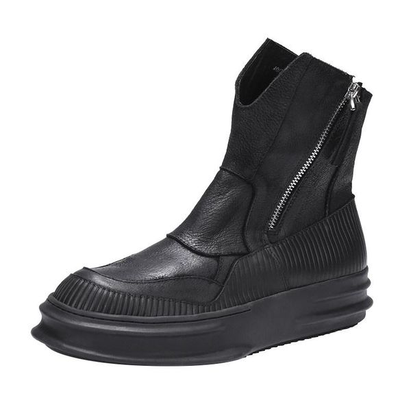 boots 2021 vintage height 4cm autumn street genuine leather platform botas shoes men england style solid zipper, Black
boots 2021 vintage height 4cm autumn street genuine leather platform botas shoes men england style solid zipper, Black