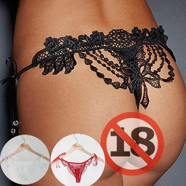 women's panties erotic women water-soluble lace bilateral bandage hollowed out thongs ladies porno low waist underwear g string, Black;pink
women's panties erotic women water-soluble lace bilateral bandage hollowed out thongs ladies porno low waist underwear g string, Black;pink