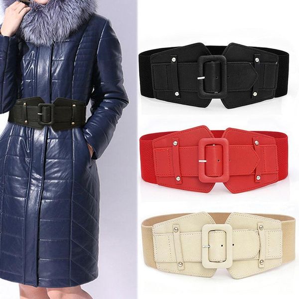 women elastic belt pu leather cinch waistband ladies cummerbund ultra wide female solid color dresses coat decorative belts, Black;brown
women elastic belt pu leather cinch waistband ladies cummerbund ultra wide female solid color dresses coat decorative belts, Black;brown