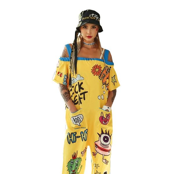 women's jumpsuits & rompers women spring summer slash neck tank playsuits female cartoon letter print yellow loose plus size fashion z2, Black;white
women's jumpsuits & rompers women spring summer slash neck tank playsuits female cartoon letter print yellow loose plus size fashion z2, Black;white
