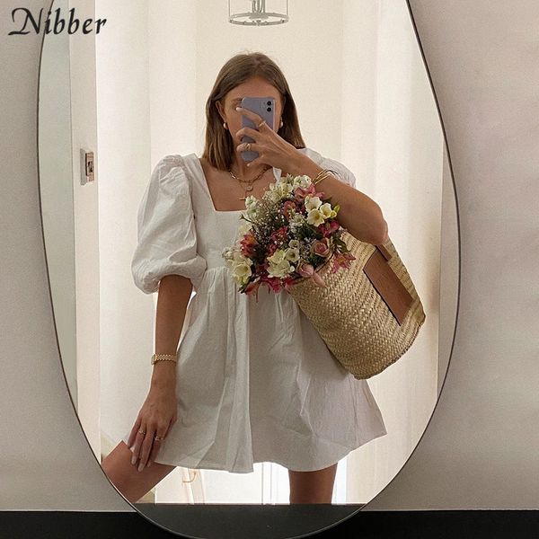 2021nibber elegant sweet white loose dress for women club party wear summer backless low cut puff sleeve mini dresses female, Black;gray
2021nibber elegant sweet white loose dress for women club party wear summer backless low cut puff sleeve mini dresses female, Black;gray